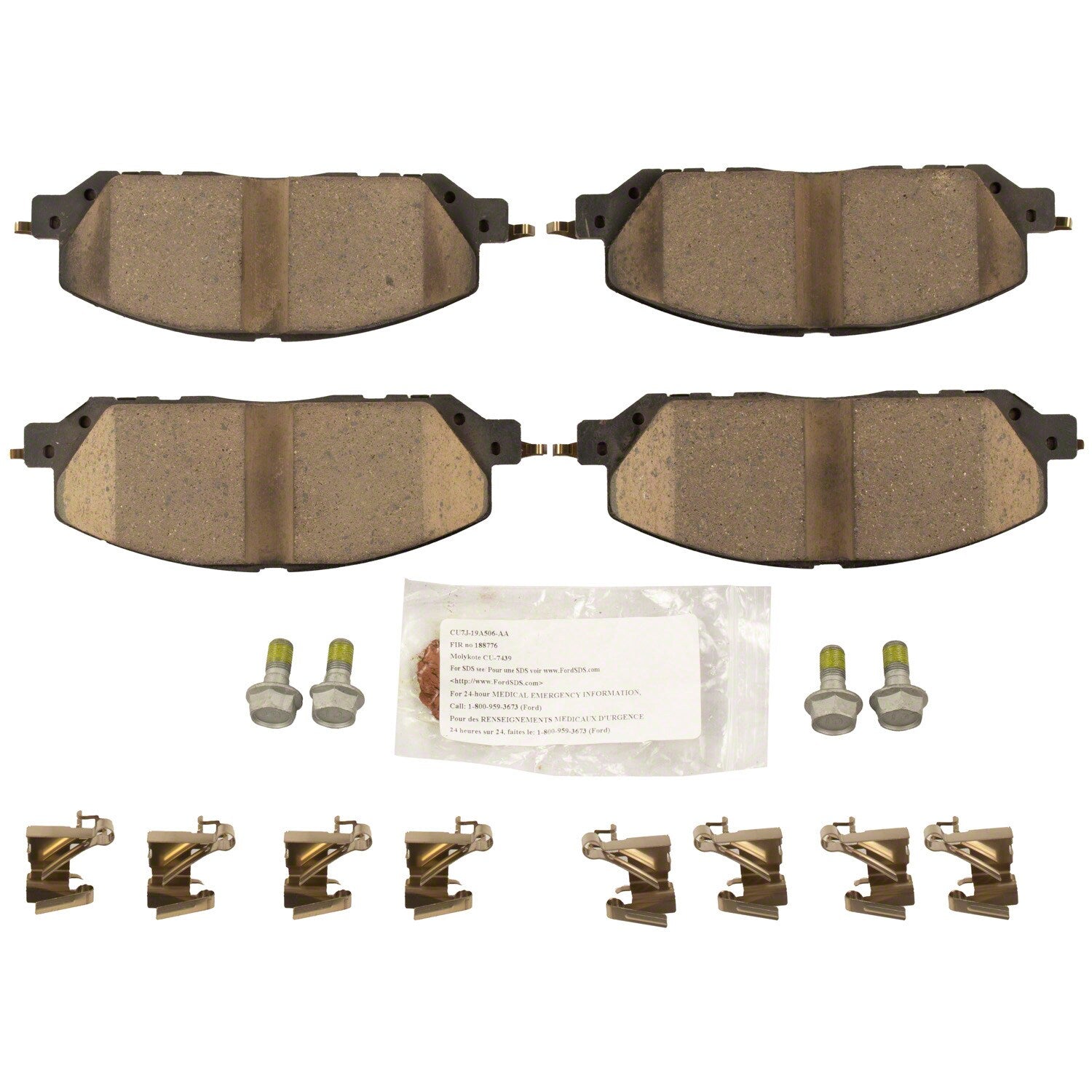 Disc Brake Pad Set Kit Lining - Front - BRF1917