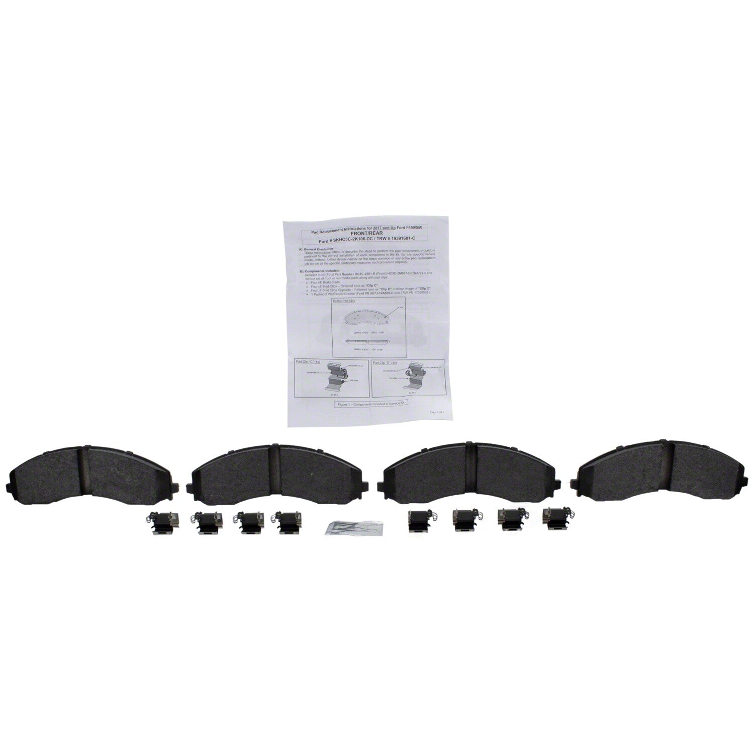 Disc Brake Pad Set Kit Lining - Front - BRF2011